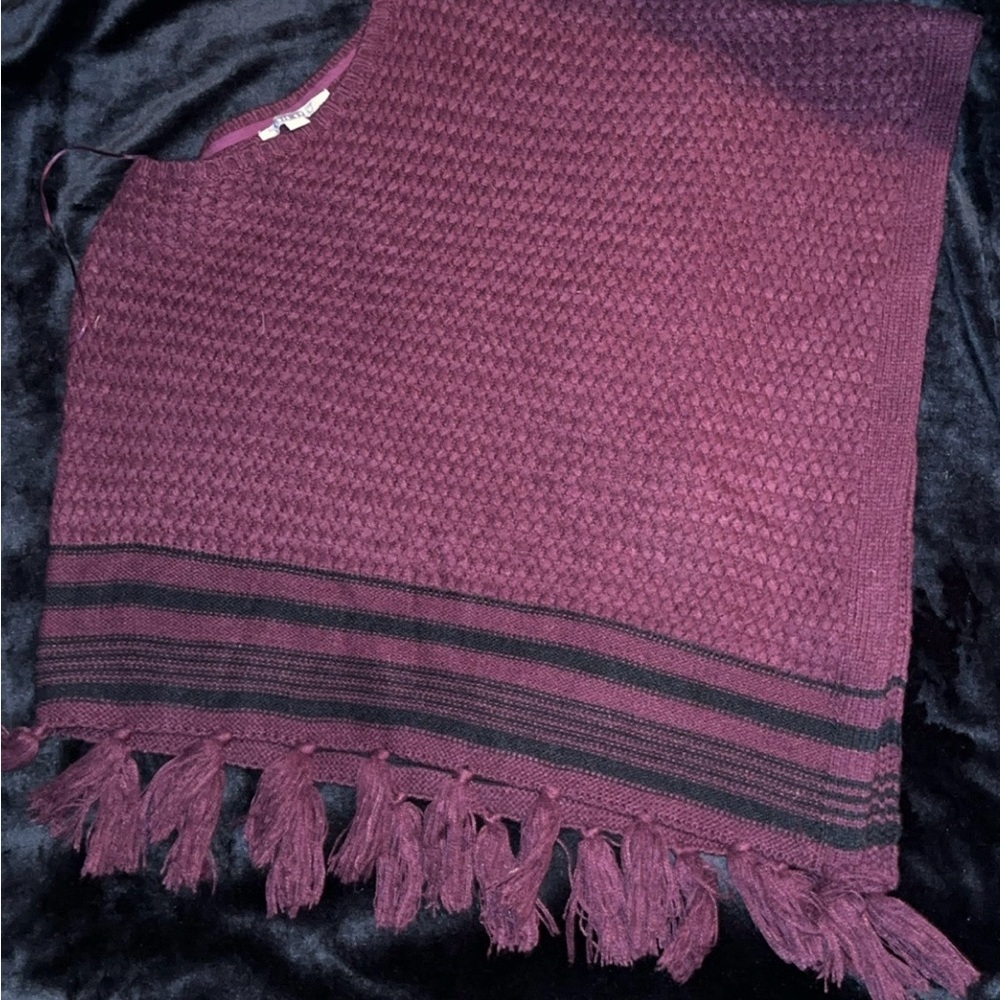 Valerie Stevens Purple Poncho with Fringe